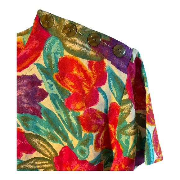 Cristin Stevens Women’s Vintage Multicolor Floral Top and Shorts Set Size M - Picture 4 of 15